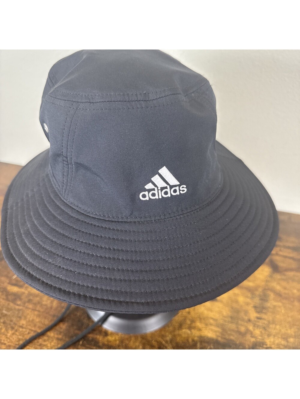 adidas AEROREADY Black Bucket Hat L/XL UPF 50 UV Protection Drawstring NEW!